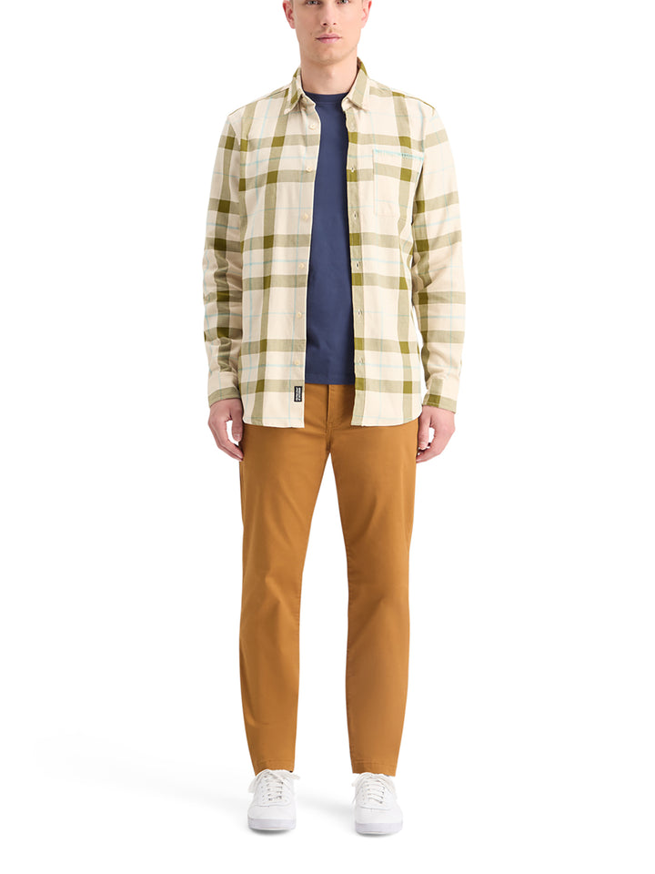 Scotch & Soda Herringbone Check Shirt in Beige Check | Buster McGee