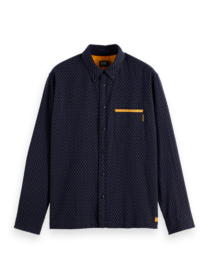 Scotch & Soda Relaxed Fit Jacquard Shirt in Night | Buster McGee