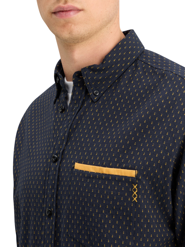 Scotch & Soda Relaxed Fit Jacquard Shirt in Night | Buster McGee