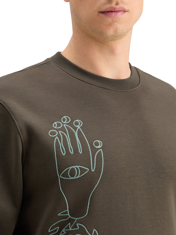 Scotch & Soda Embroidered Sweatshirt in Coffee | Buster McGee