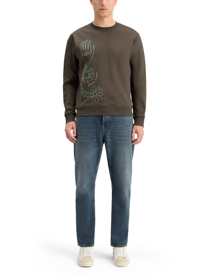 Scotch & Soda Embroidered Sweatshirt in Coffee | Buster McGee