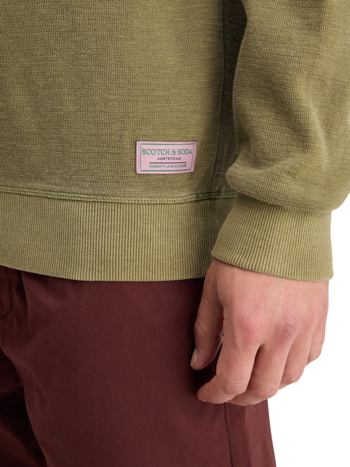 Scotch & Soda Garment Dyed Sweatshirt in Moss Green | Buster McGee