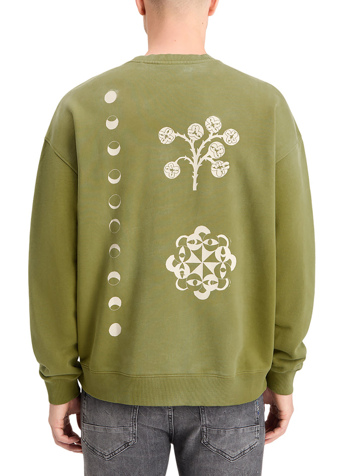 Scotch & Soda Garment Dyed Art Sweatshirt Moss Green | Buster McGee