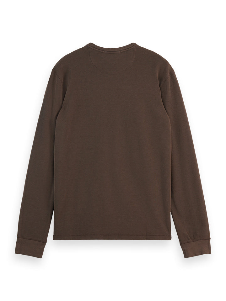 Scotch & Soda Long Sleeved Waffle T-Shirt in Coffee | Buster McGee