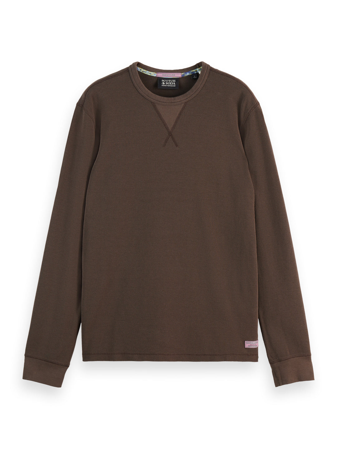 Scotch & Soda Long Sleeved Waffle T-Shirt in Coffee | Buster McGee