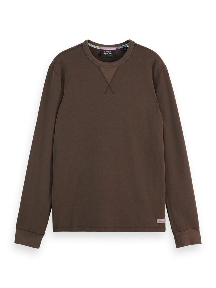 Scotch & Soda Long Sleeved Waffle T-Shirt in Coffee | Buster McGee