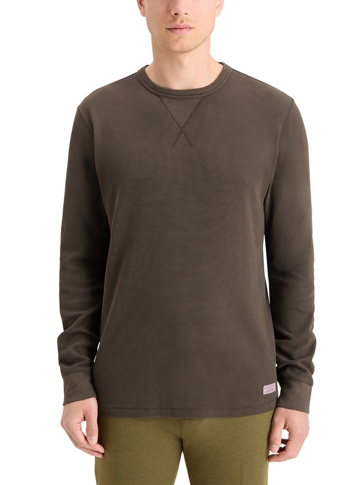 Scotch & Soda Long Sleeved Waffle T-Shirt in Coffee | Buster McGee
