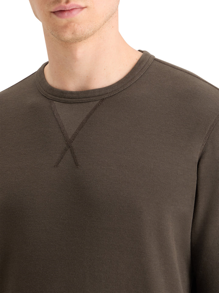 Scotch & Soda Long Sleeved Waffle T-Shirt in Coffee | Buster McGee