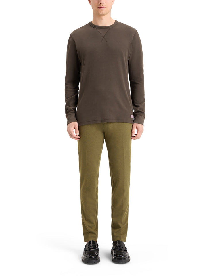 Scotch & Soda Long Sleeved Waffle T-Shirt in Coffee | Buster McGee