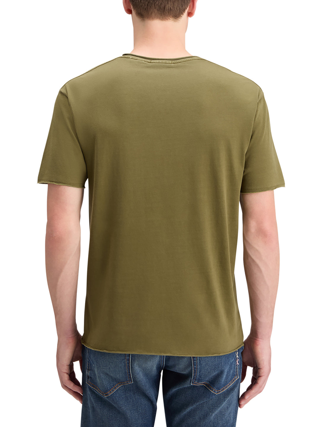 Scotch & Soda Raw Edge Garment Dyed Tee in Moss Green | Buster McGee