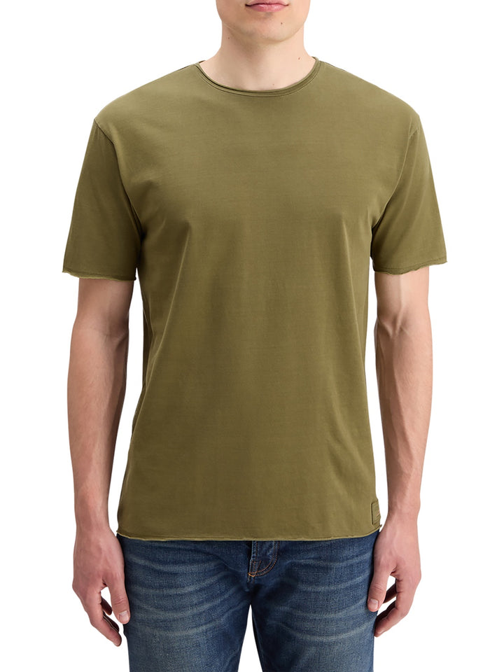 Scotch & Soda Raw Edge Garment Dyed Tee in Moss Green | Buster McGee