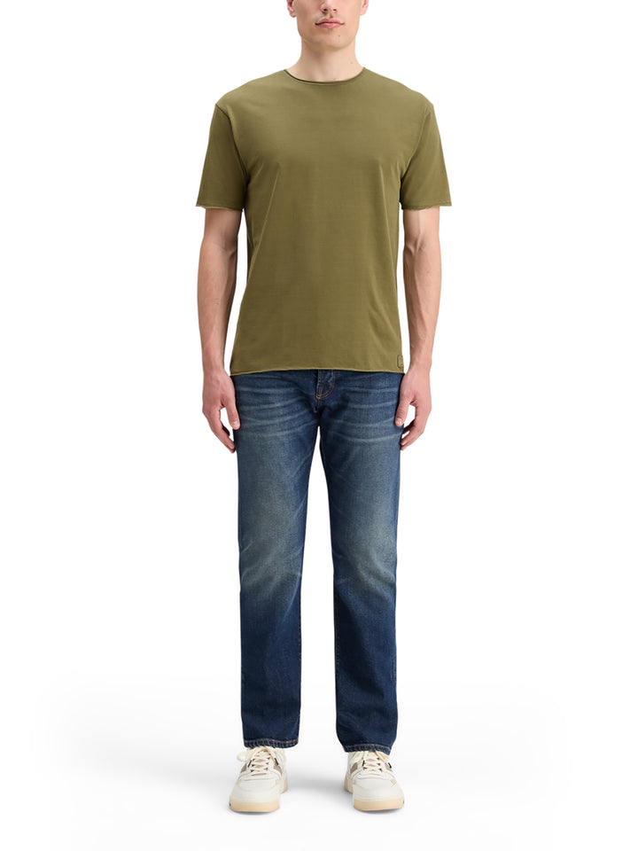 Scotch & Soda Raw Edge Garment Dyed Tee in Moss Green | Buster McGee