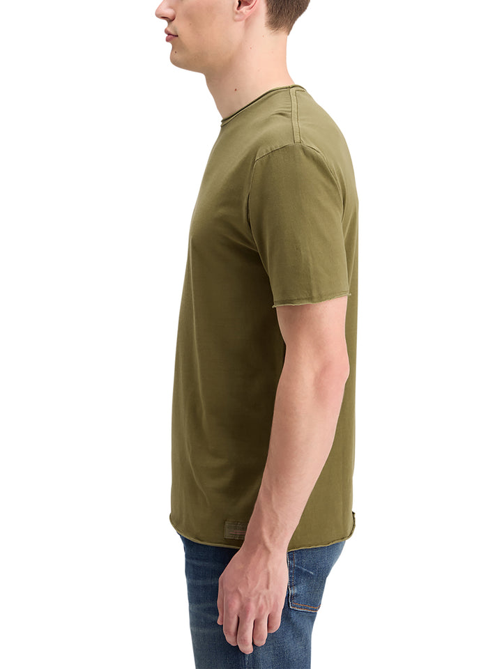 Scotch & Soda Raw Edge Garment Dyed Tee in Moss Green | Buster McGee