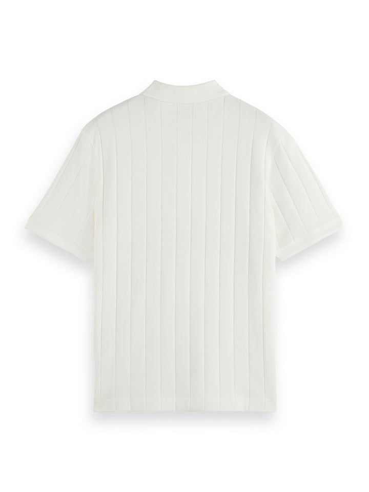 Scotch & Soda Rib Knitted Polo in Swan | Buster McGee