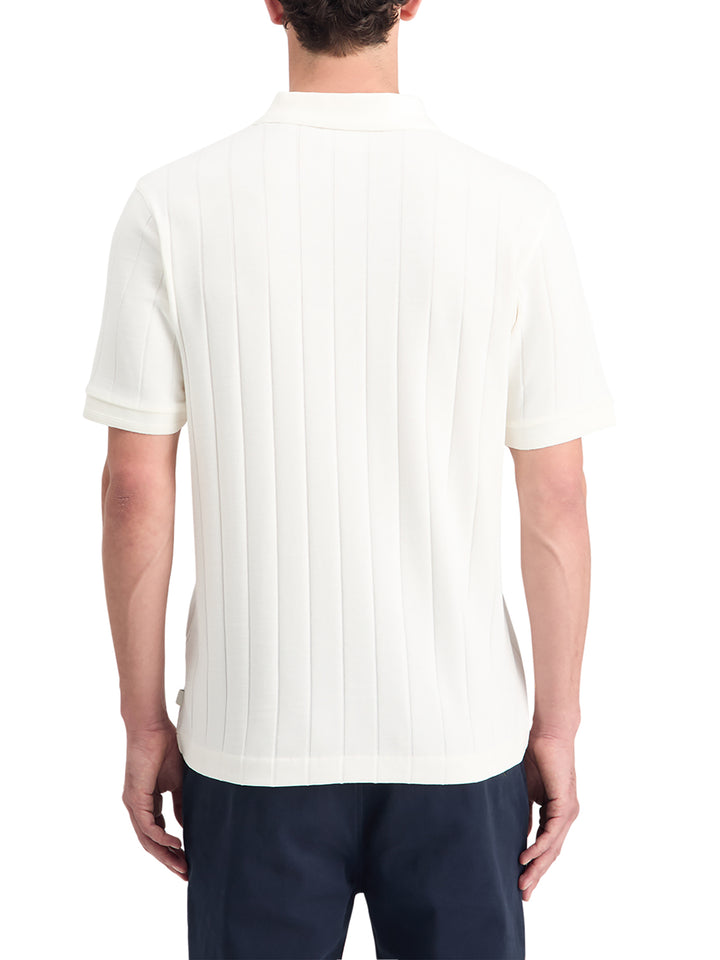 Scotch & Soda Rib Knitted Polo in Swan | Buster McGee