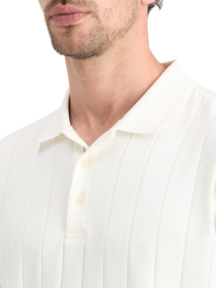 Scotch & Soda Rib Knitted Polo in Swan | Buster McGee