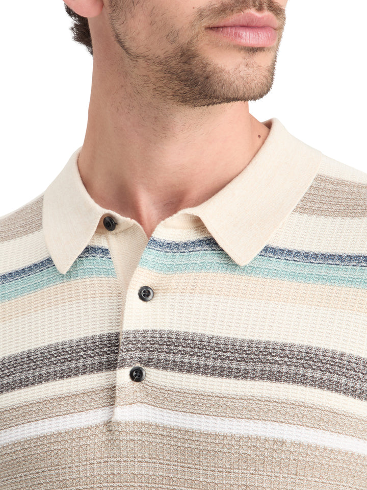 Scotch & Soda Structured Knitted Polo in Multi Stripe | Buster McGee
