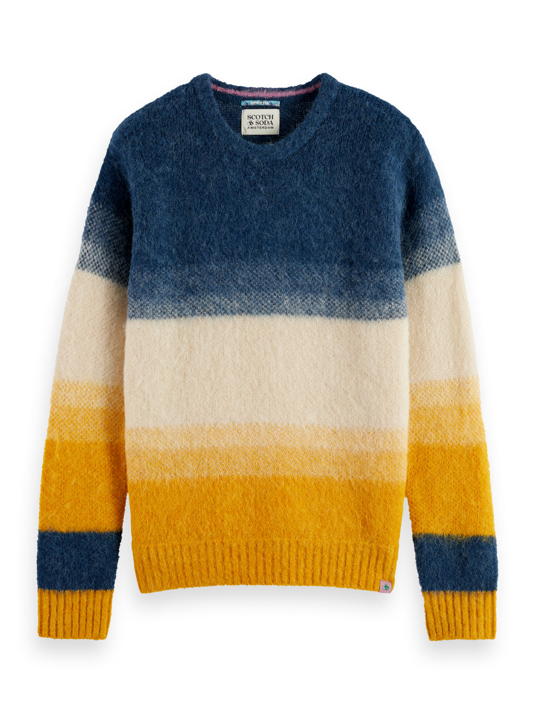 Alpaca Wool-Blend Sweater in Yellow Blue Gradient | Buster McGee