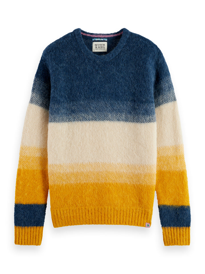 Alpaca Wool-Blend Sweater in Yellow Blue Gradient | Buster McGee