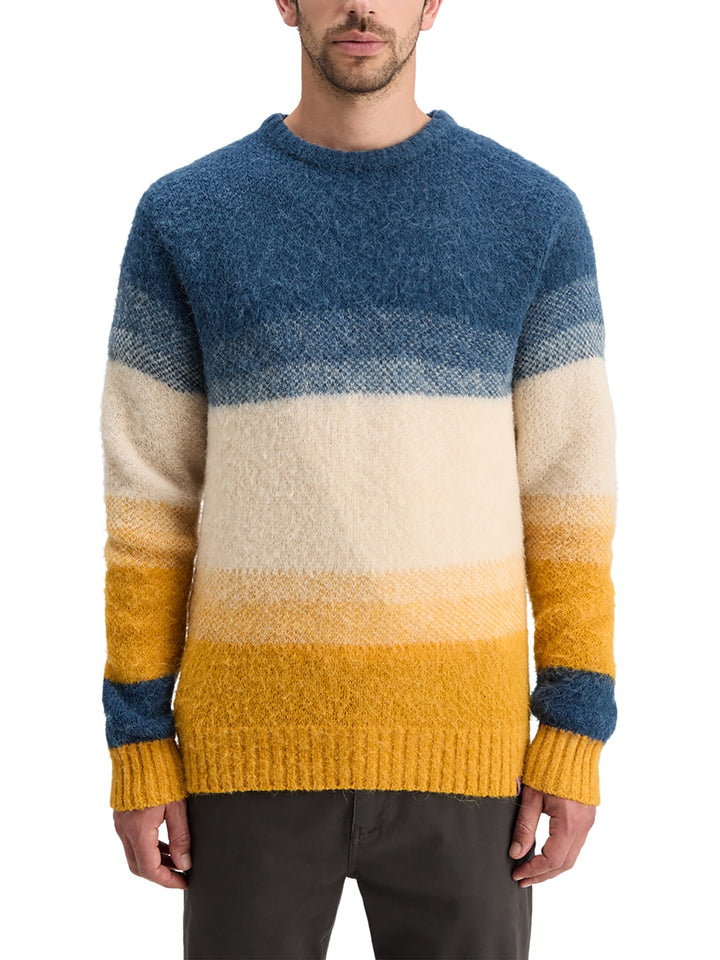 Alpaca Wool-Blend Sweater in Yellow Blue Gradient | Buster McGee