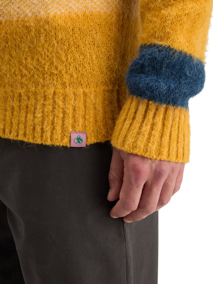 Alpaca Wool-Blend Sweater in Yellow Blue Gradient | Buster McGee