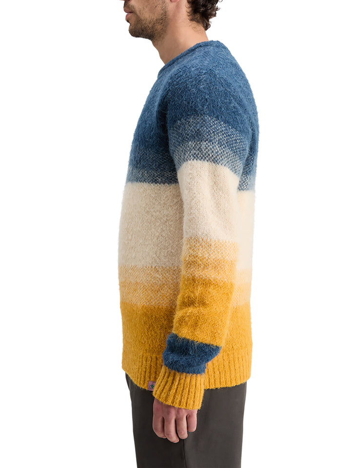 Alpaca Wool-Blend Sweater in Yellow Blue Gradient | Buster McGee