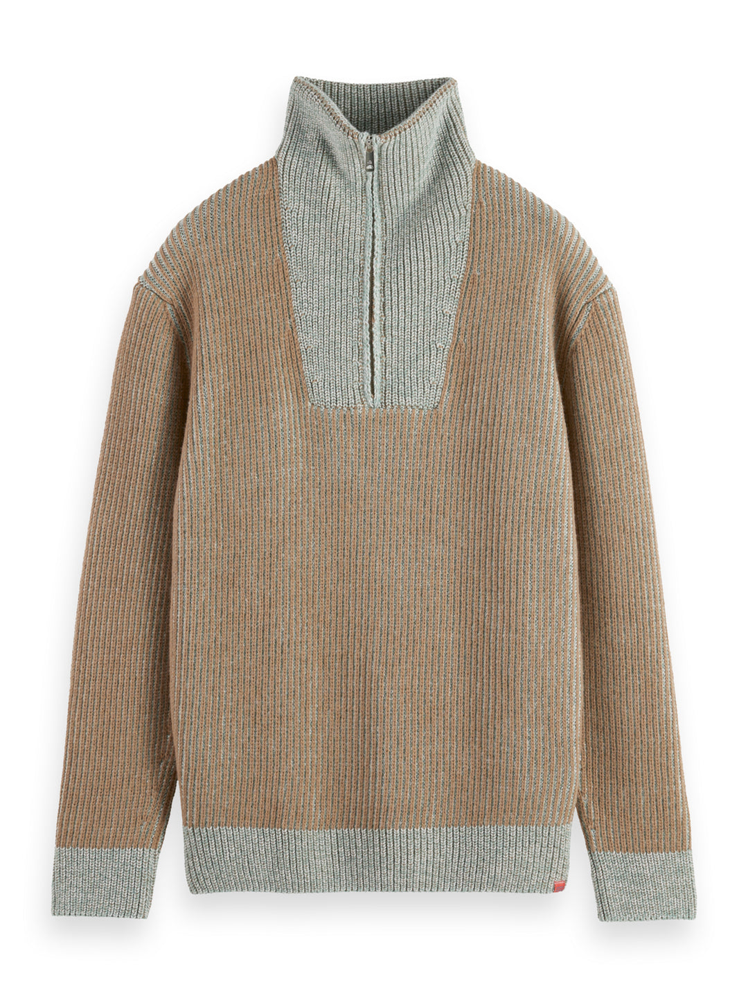 Scotch & Soda Quarter Zip Pullover in Mocha | Buster McGee