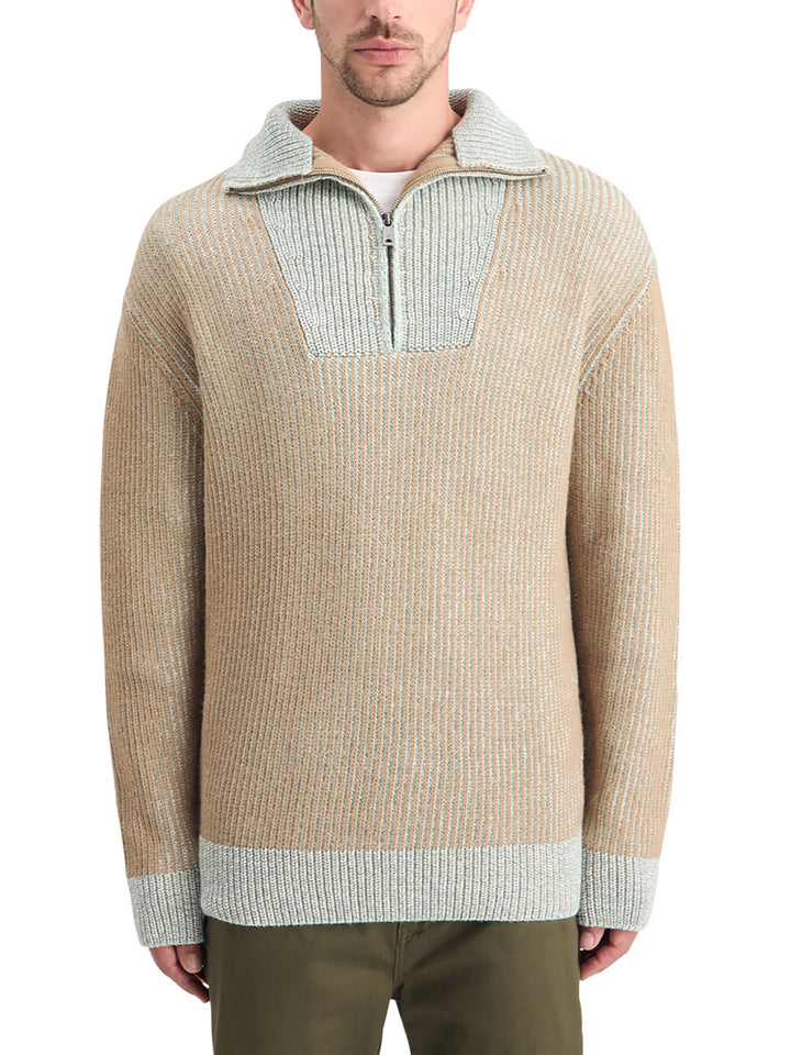Scotch & Soda Quarter Zip Pullover in Mocha | Buster McGee