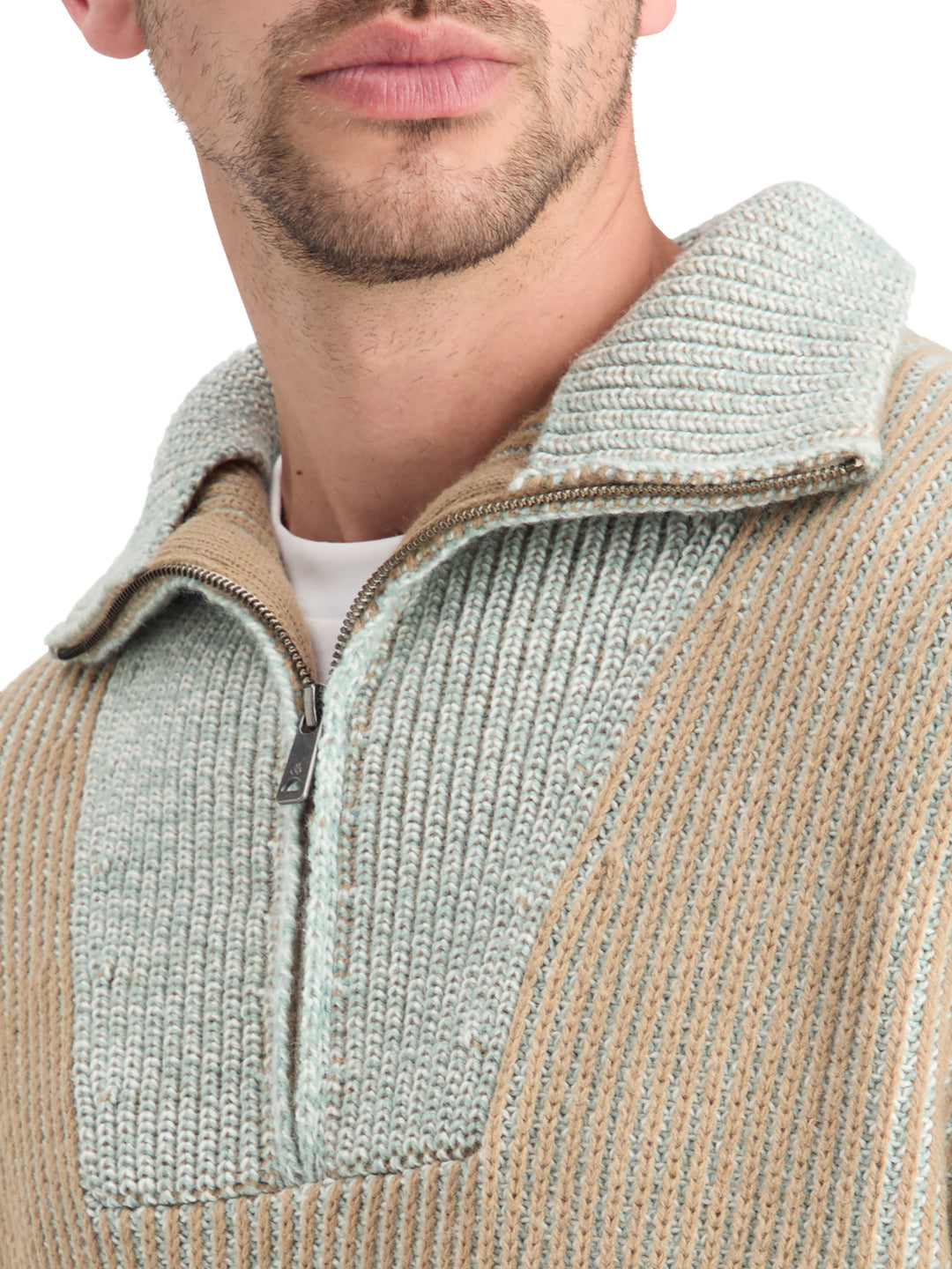 Scotch & Soda Quarter Zip Pullover in Mocha | Buster McGee