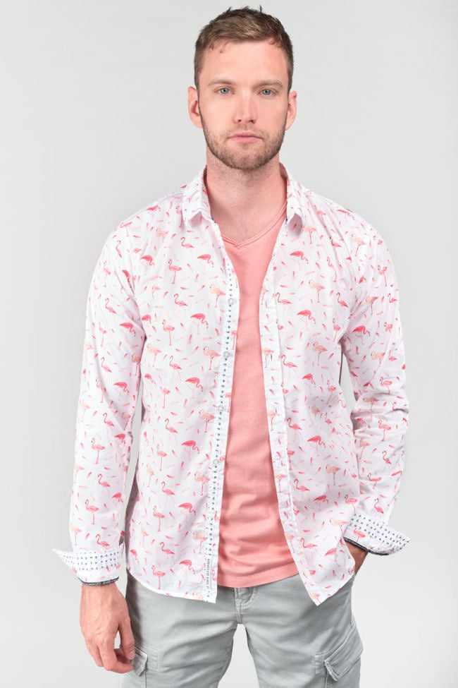 Flamas Patterned Longsleeve Shirt in White | Buster McGee