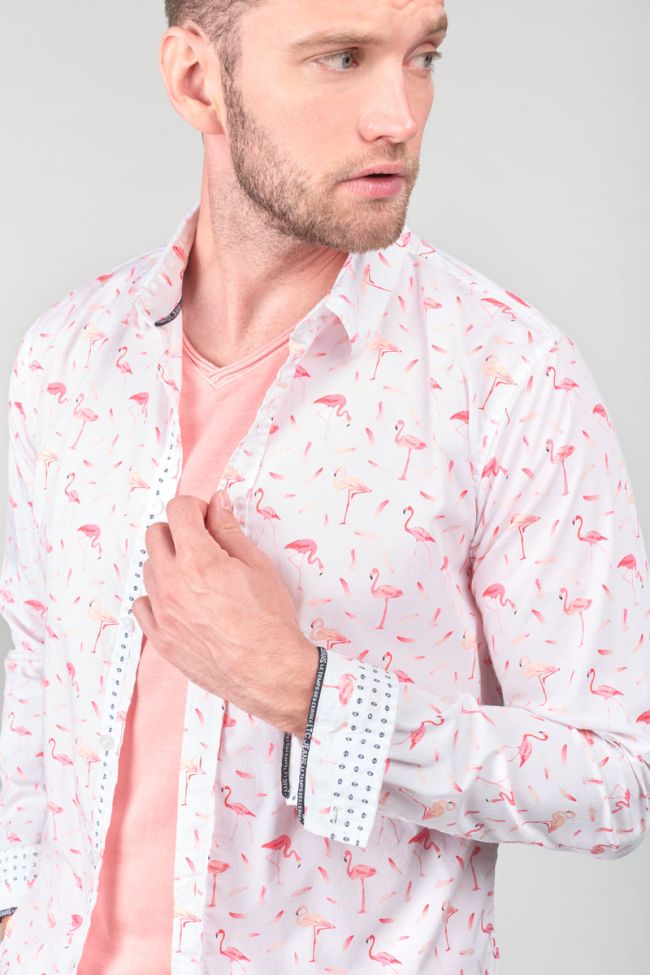 Flamas Patterned Longsleeve Shirt in White | Buster McGee