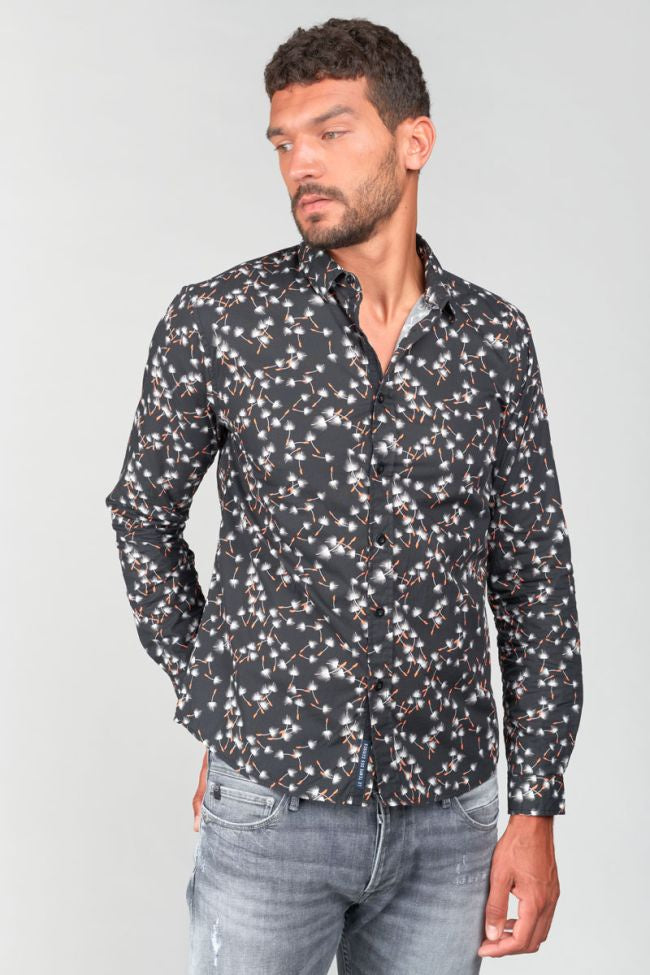 Gebas Leaf Print Longsleeve Shirt in Black | Buster McGee