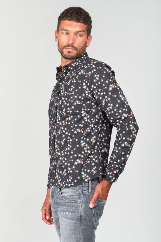 Gebas Leaf Print Longsleeve Shirt in Black | Buster McGee