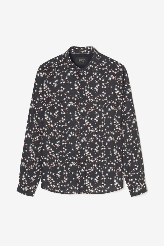 Gebas Leaf Print Longsleeve Shirt in Black | Buster McGee