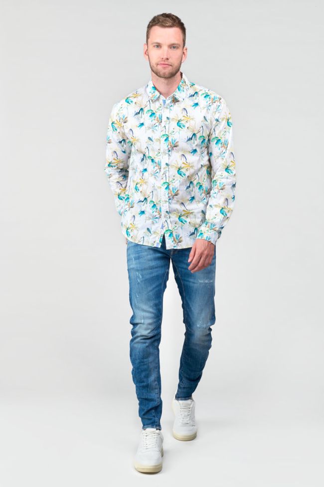 Orel Palm Print Longsleeve Shirt in White | Buster McGee Daylesford