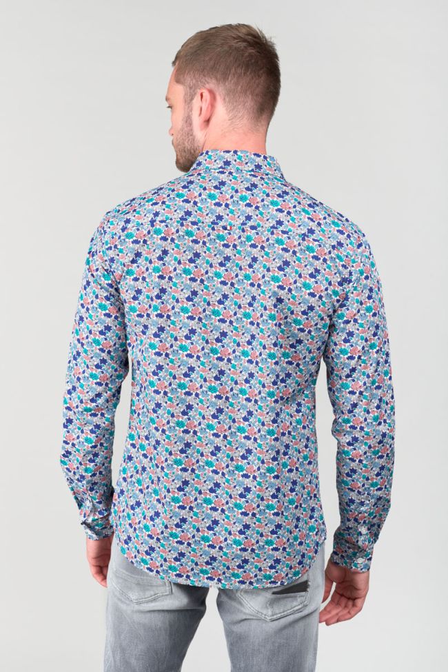 Rubis Leaf Pattern Longsleeve Shirt in White | Buster McGee