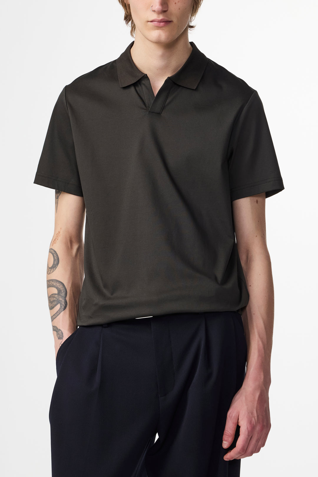 NN07 Paul 3525 SS Polo in Dark Army | Buster McGee