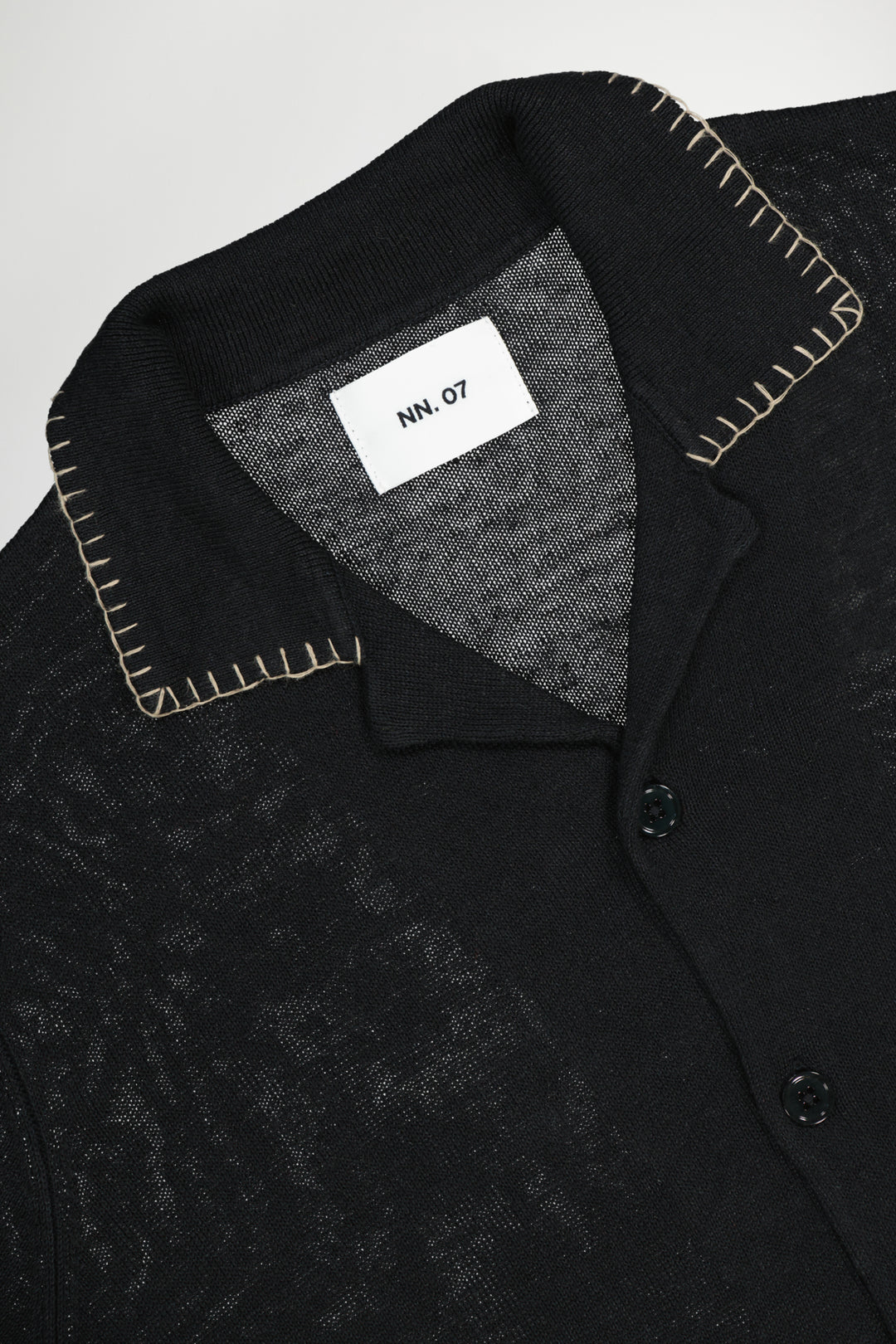 NN07 Henry SS 6565 Bowling Shirt in Black | Buster McGee