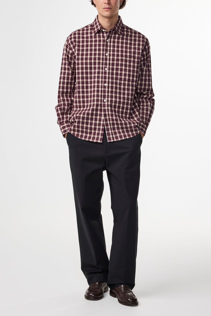 NN07 Deon 5465 Cotton Shirt in Wine Check | Buster McGee