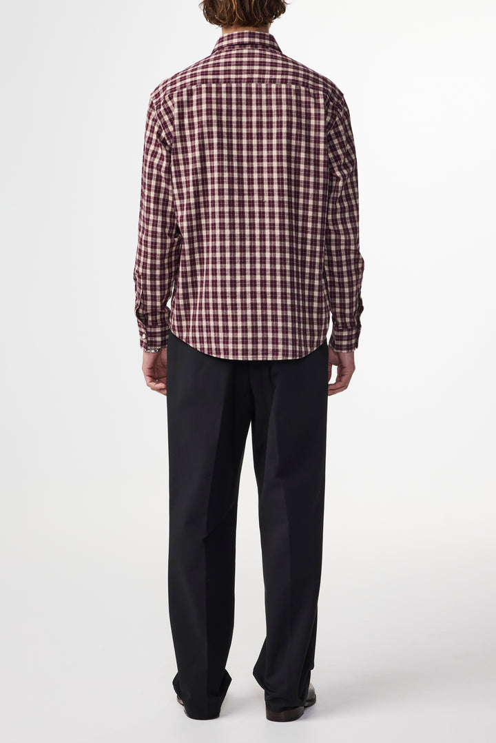 NN07 Deon 5465 Cotton Shirt in Wine Check | Buster McGee