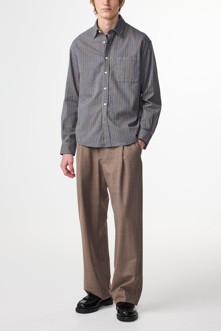 NN07 Deon 5465 Cotton Shirt in Indigo Check | Buster McGee Daylesford