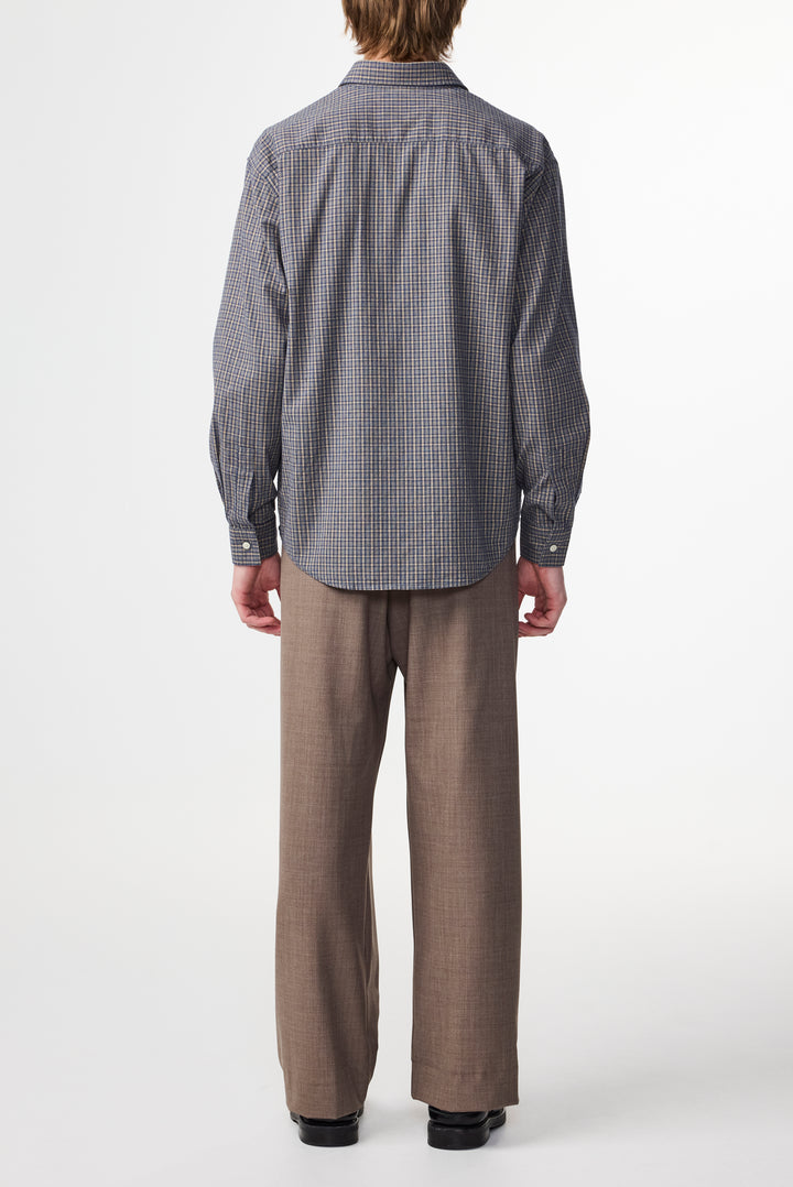 NN07 Deon 5465 Cotton Shirt in Indigo Check | Buster McGee Daylesford