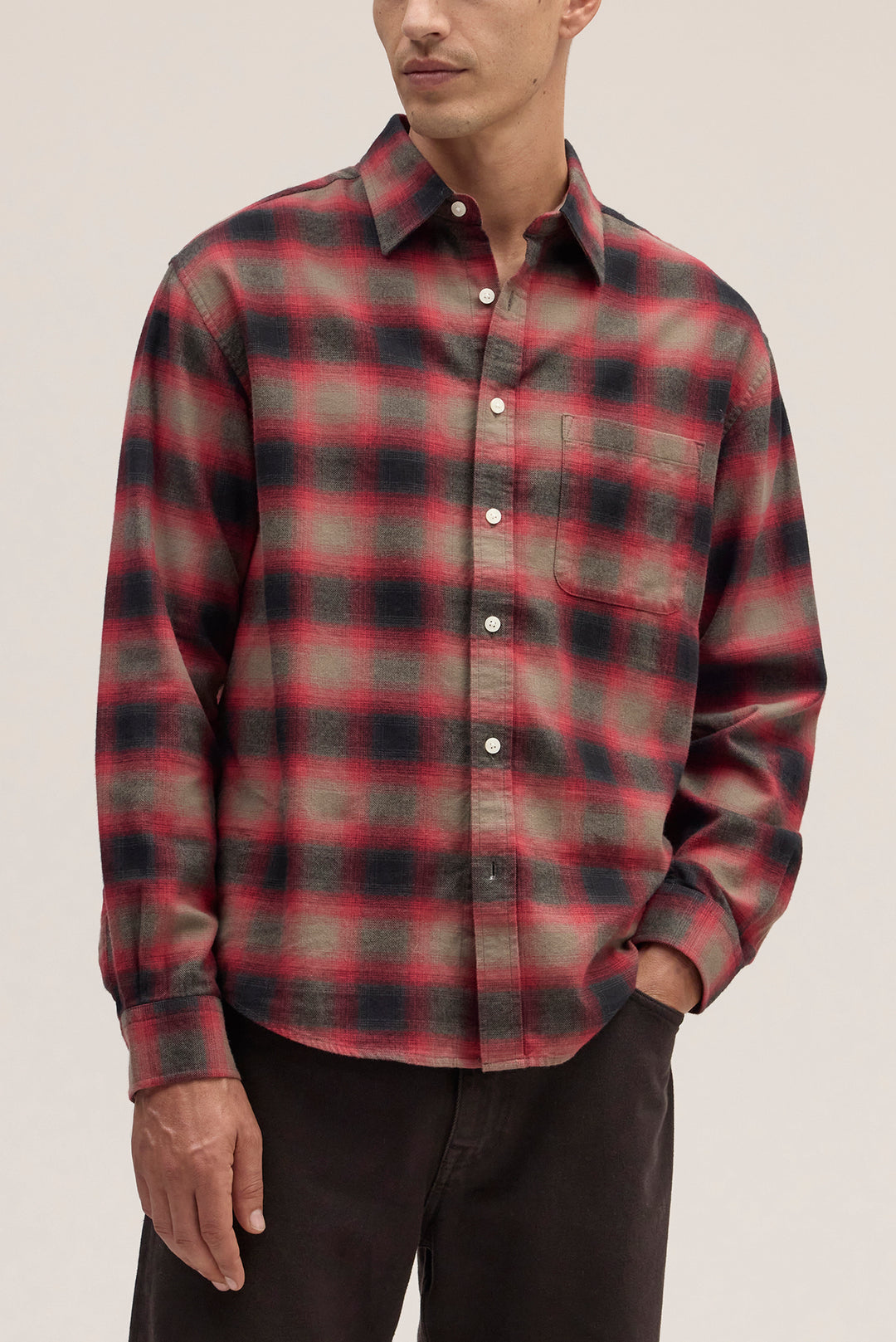 NN07 Deon 5465 Cotton Shirt in Red Check | Buster McGee