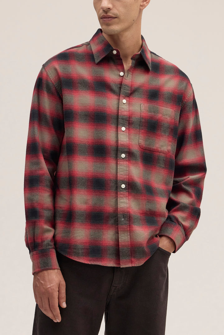 NN07 Deon 5465 Cotton Shirt in Red Check | Buster McGee