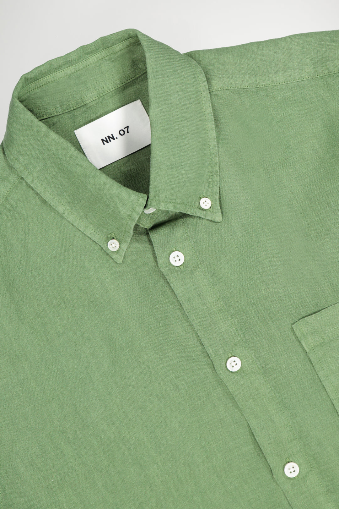 NN07 Arne BD 5706 Longsleeve Linen Shirt in Hedge Green | Buster McGee