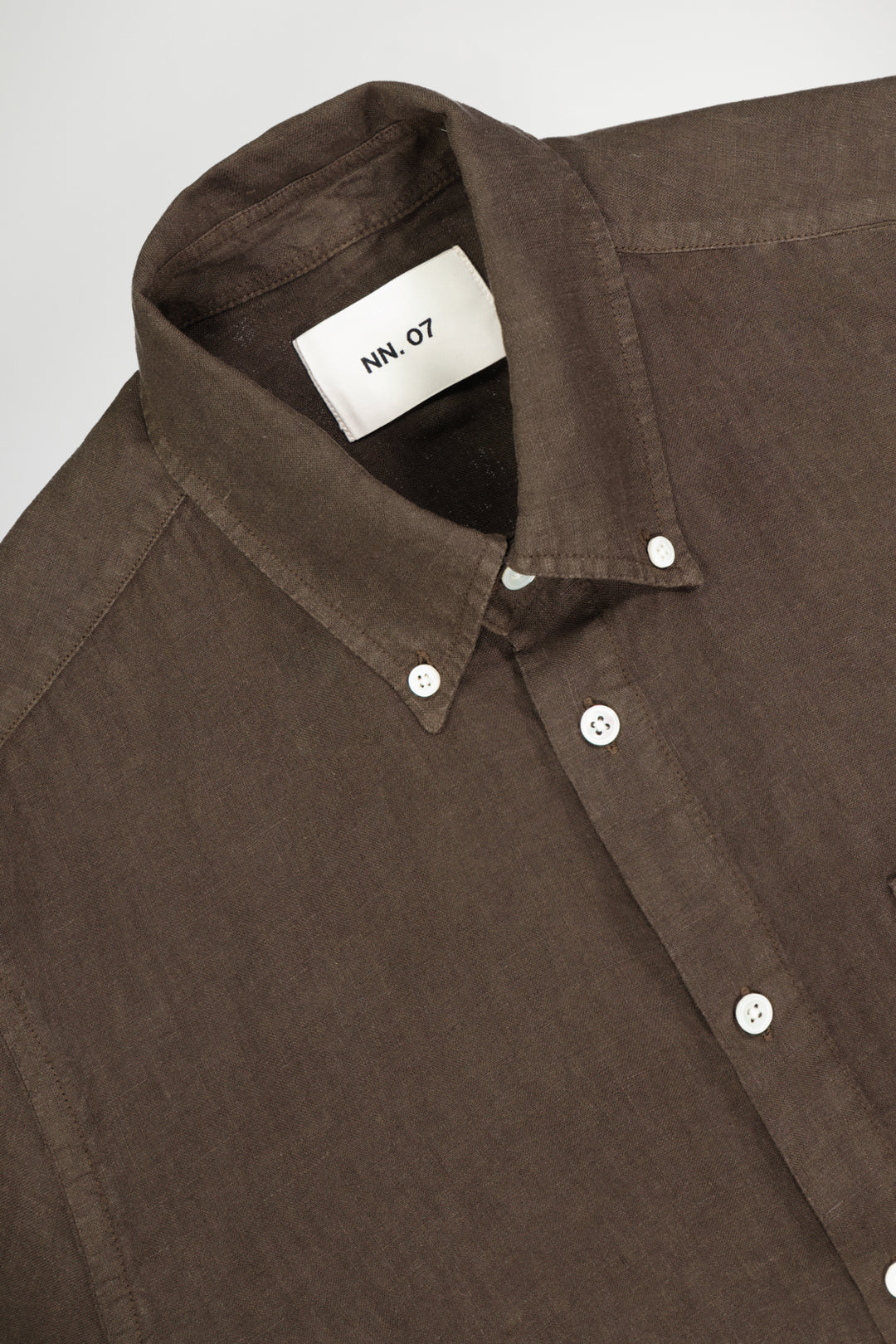 NN07 Arne BD 5706 Long sleeve Linen Shirt in Demitasse | Buster McGee