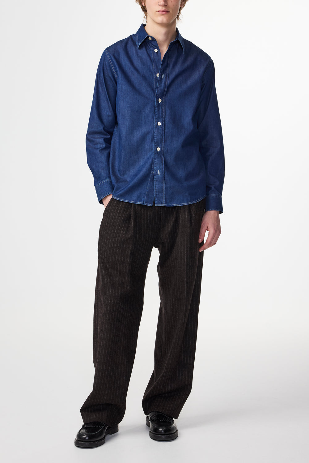 NN07 Colby 5765 Longsleeve Shirt in Medium Indigo | Buster McGee