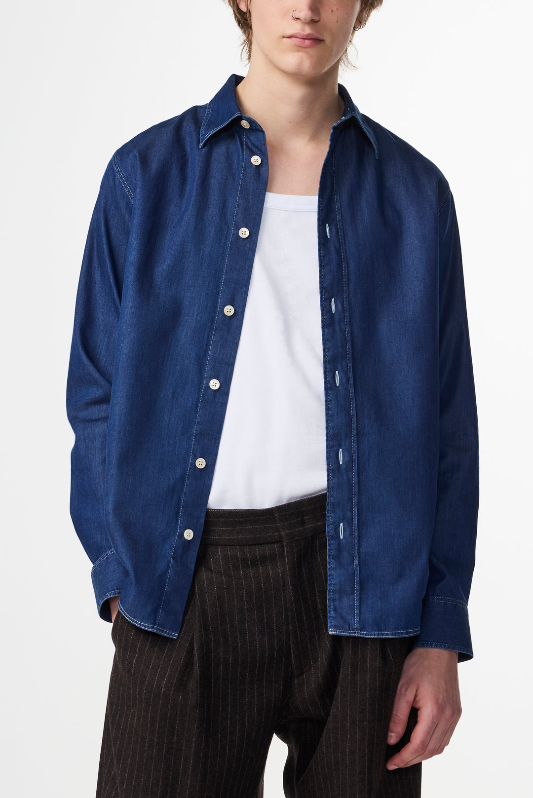 NN07 Colby 5765 Longsleeve Shirt in Medium Indigo | Buster McGee