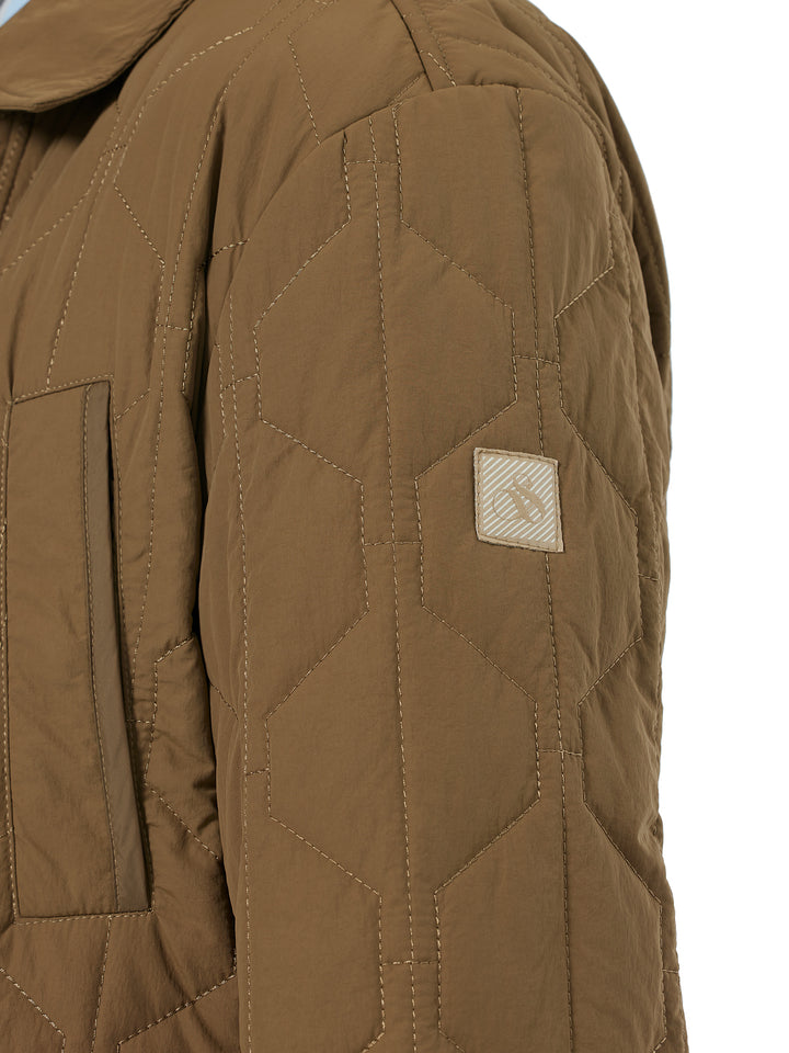 Scotch & Soda  Geometric Quilted Jacket in Golden Brown | Buster McGee