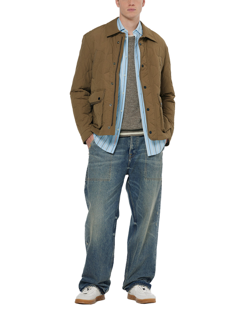 Scotch & Soda  Geometric Quilted Jacket in Golden Brown | Buster McGee